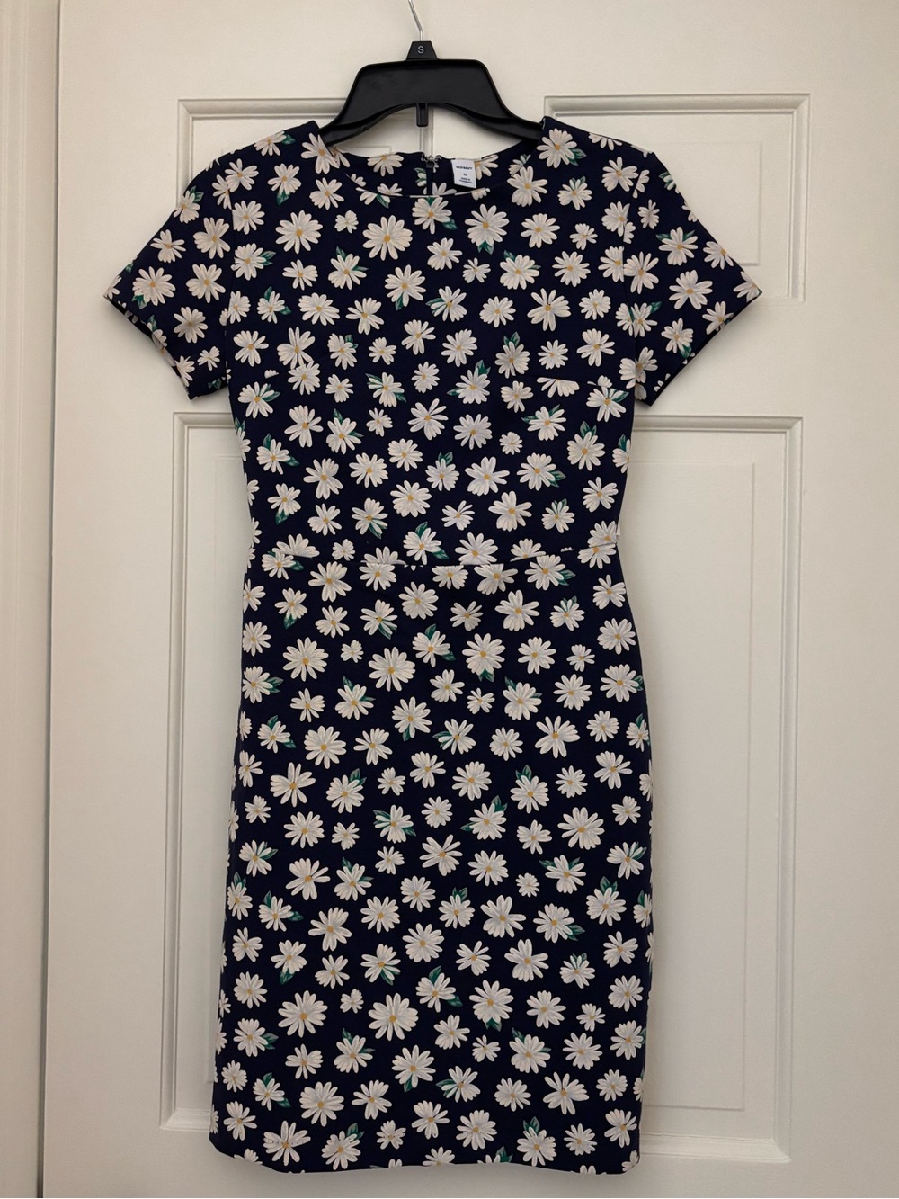 Old Navy Navy Midi Dress with White Daisy Print